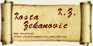 Kosta Zekanović vizit kartica